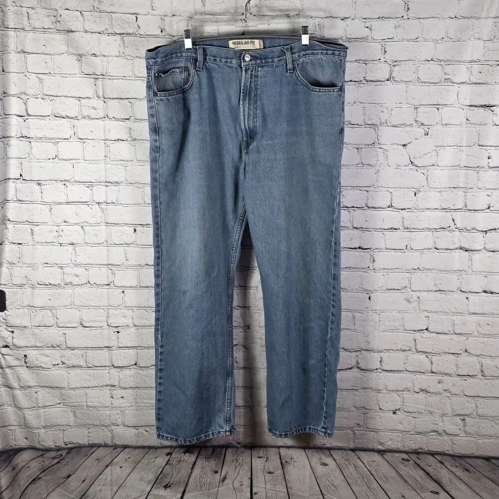 Levi’s 505 Light Blue Denim Regular Men's Red Tab Straight Jeans Size 42 X 30